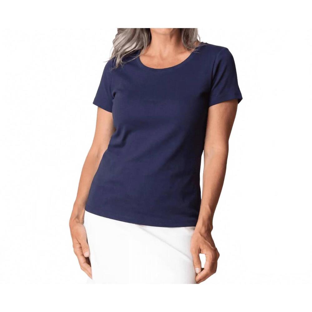 NEW HABITAT cozy rib short sleeve tee in navy
